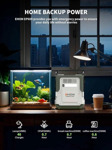 ESTACIÓN DE ENERGÍA PORTÁTIL EP600 EHOM 512WH | 600W