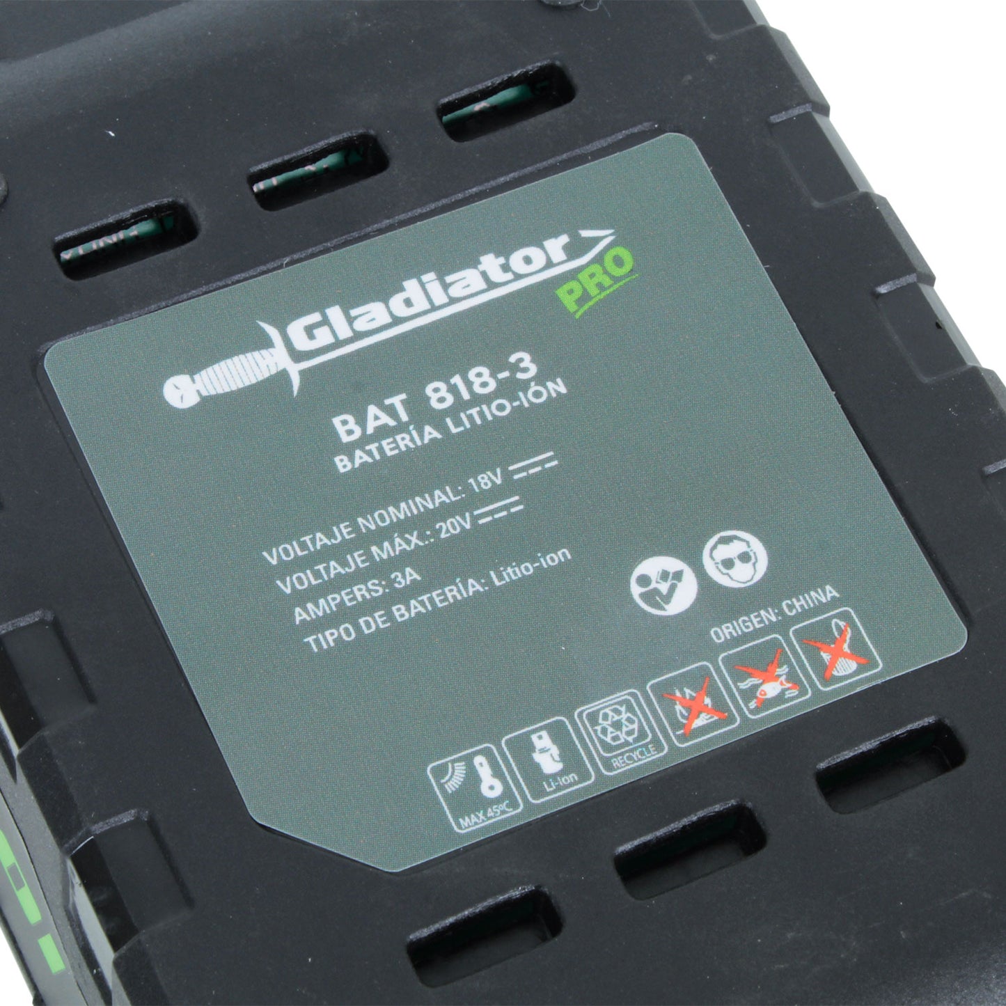 Batería 18v 3.0 Amperes Ion-Litio Gladiator BAT 818-3