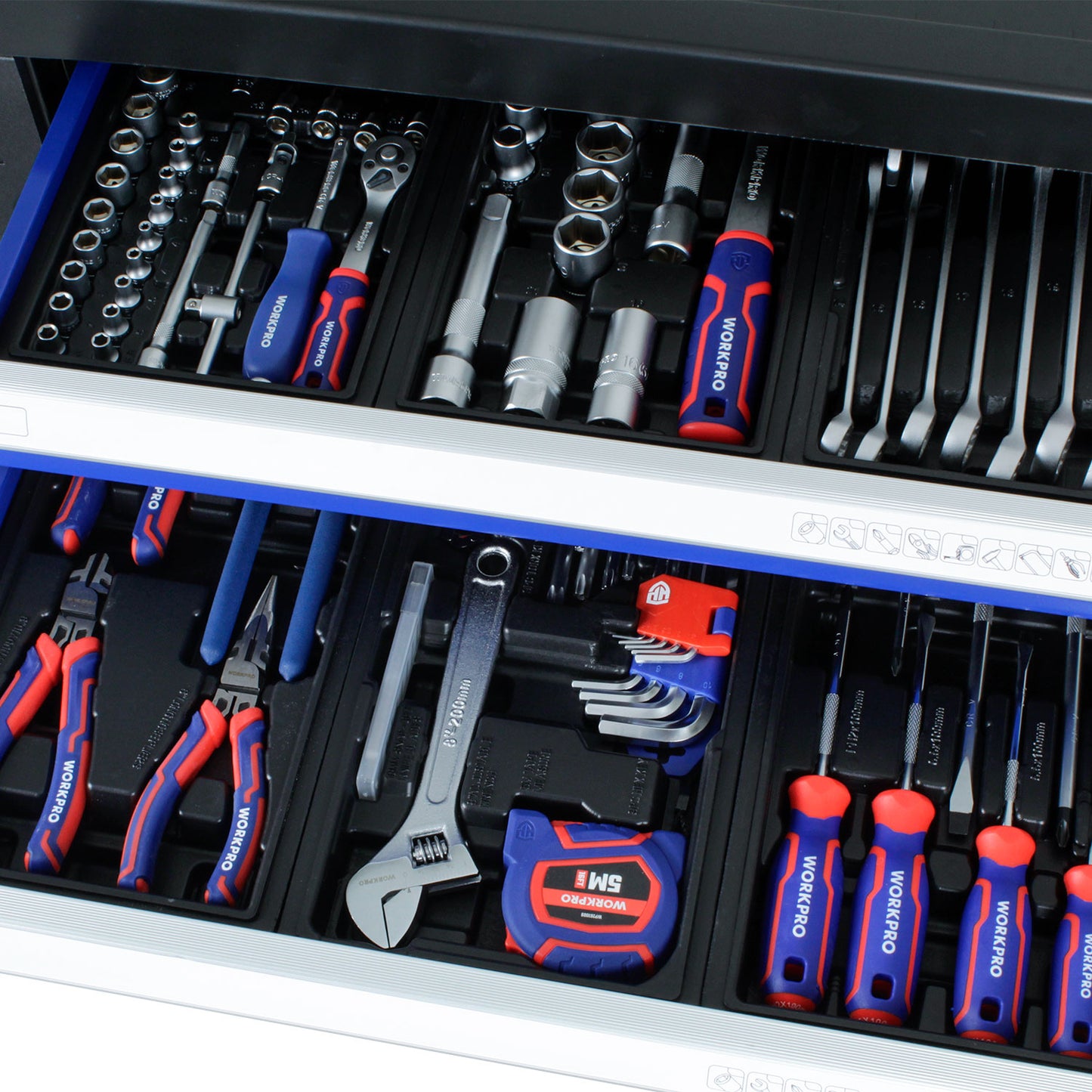 Carro Herramientas con 193 Piezas - WorkPro WP209074