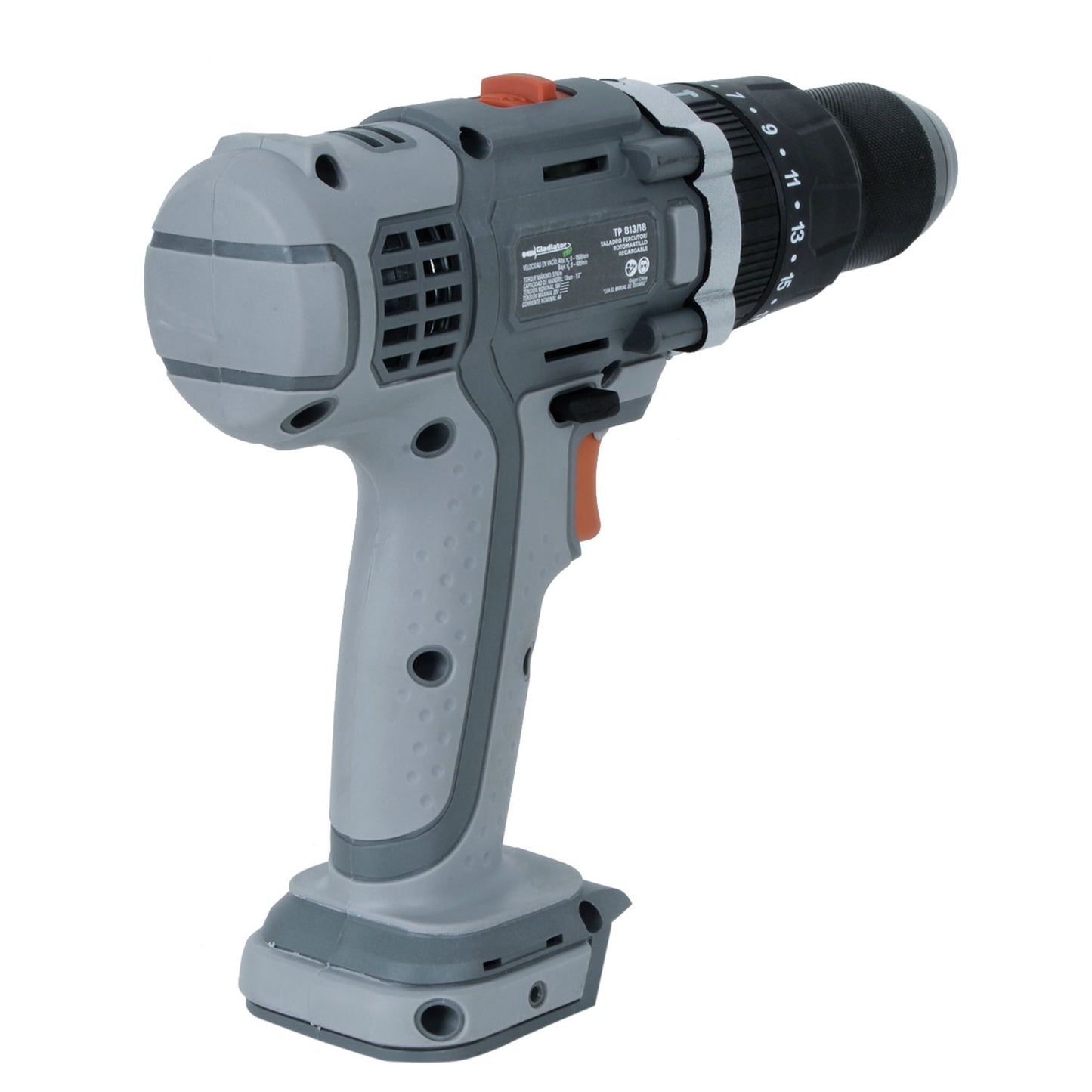 Taladro Atornillador Percutor 13 mm. Inalámbrico Sin Batería - GLADIATOR TP 813/18 Pro