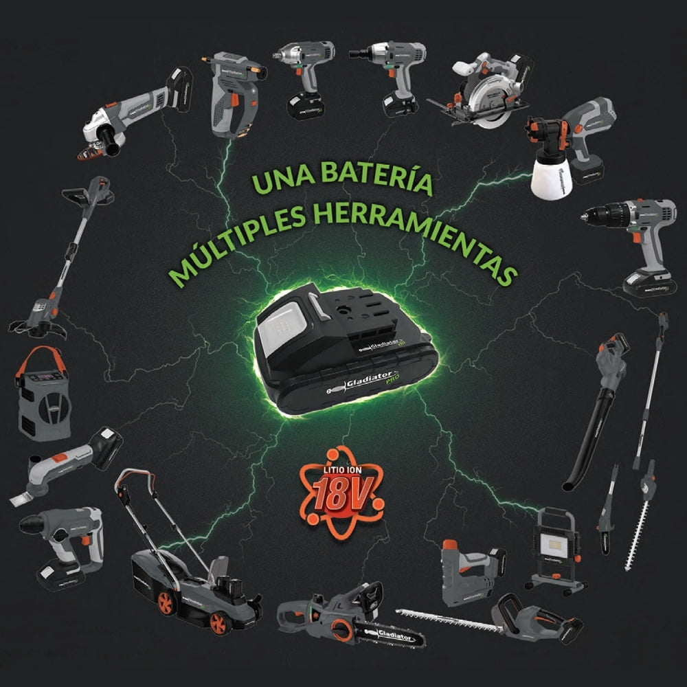 Taladro Atornillador Percutor 13 mm. Inalámbrico Sin Batería - GLADIATOR TP 813/18 Pro