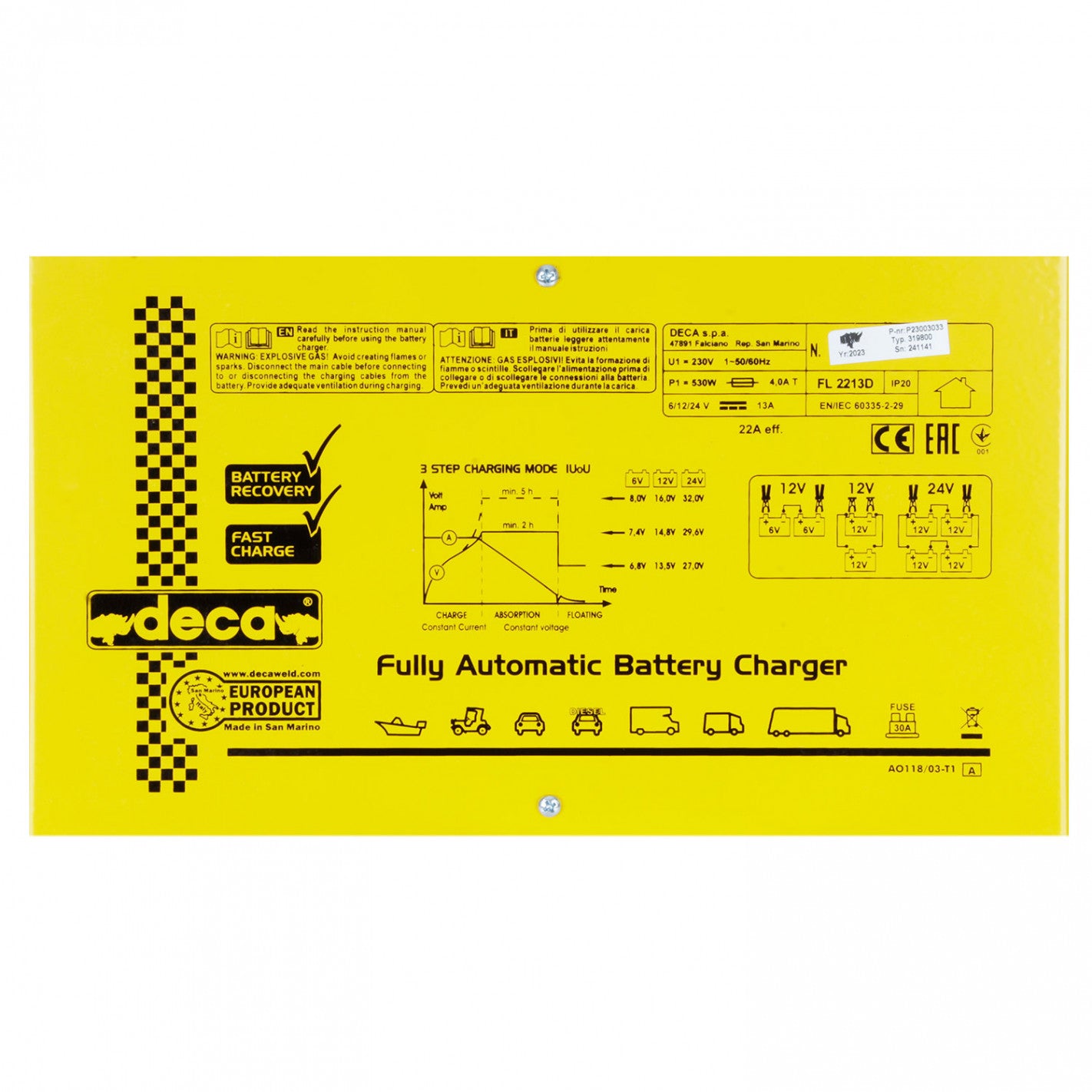 Cargador de Baterías FL2213D - DECA