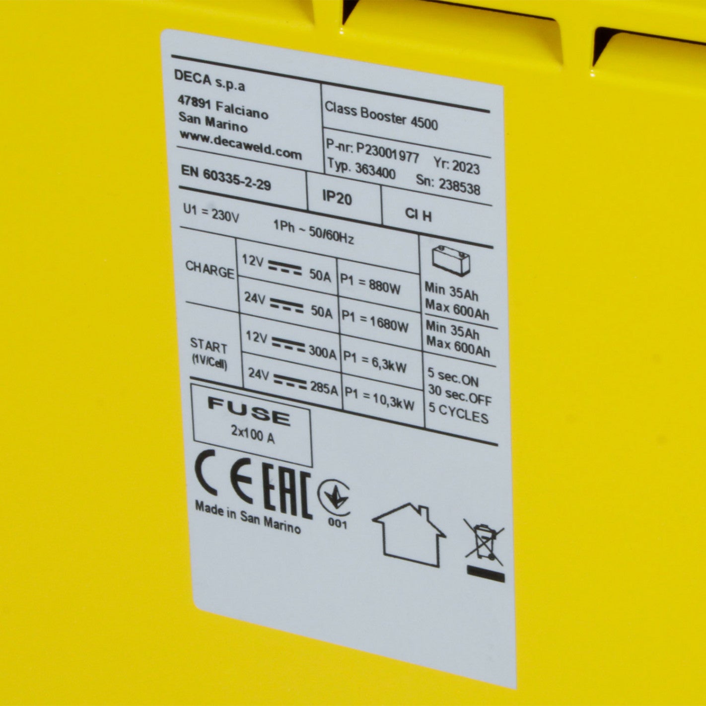 Cargador Partidor de Baterias Class 4500e - DECA