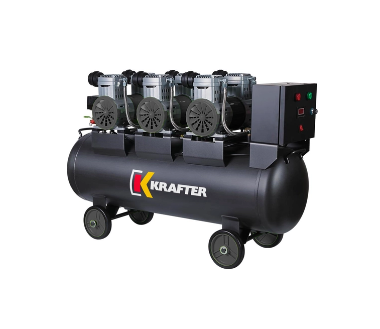 COMPRESOR LIBRE DE ACEITE 1.5KWX3 - 100L - KRAFTER