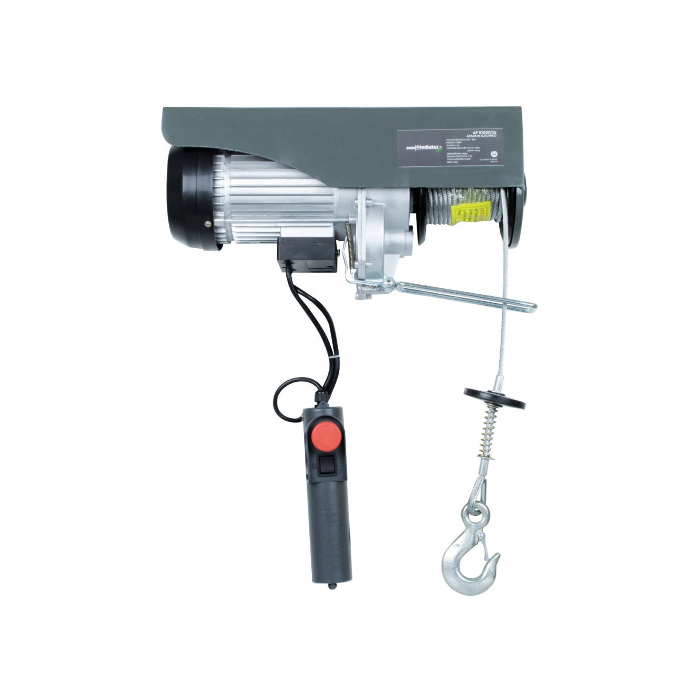 Tecle Eléctrico 1000kg 1800w alzada 6-12mts ap810 - Gladiator