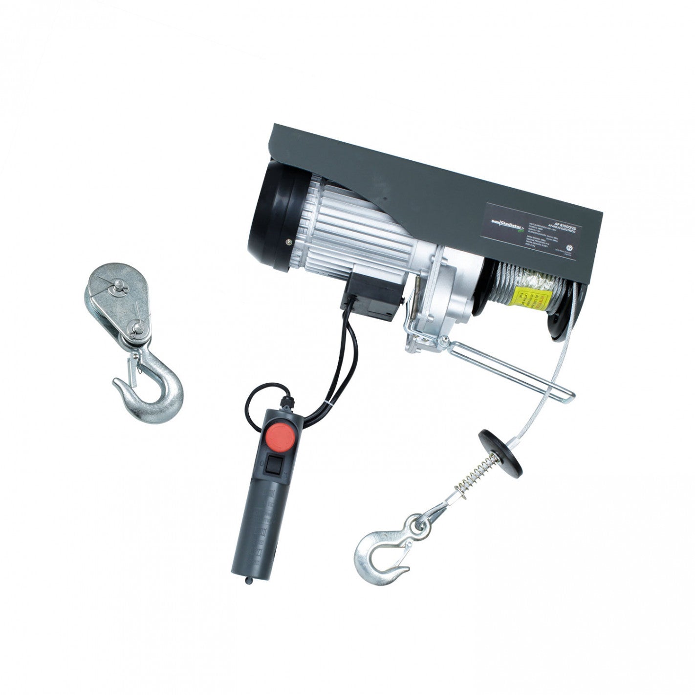 Tecle Eléctrico 1000kg 1800w alzada 6-12mts ap810 - Gladiator