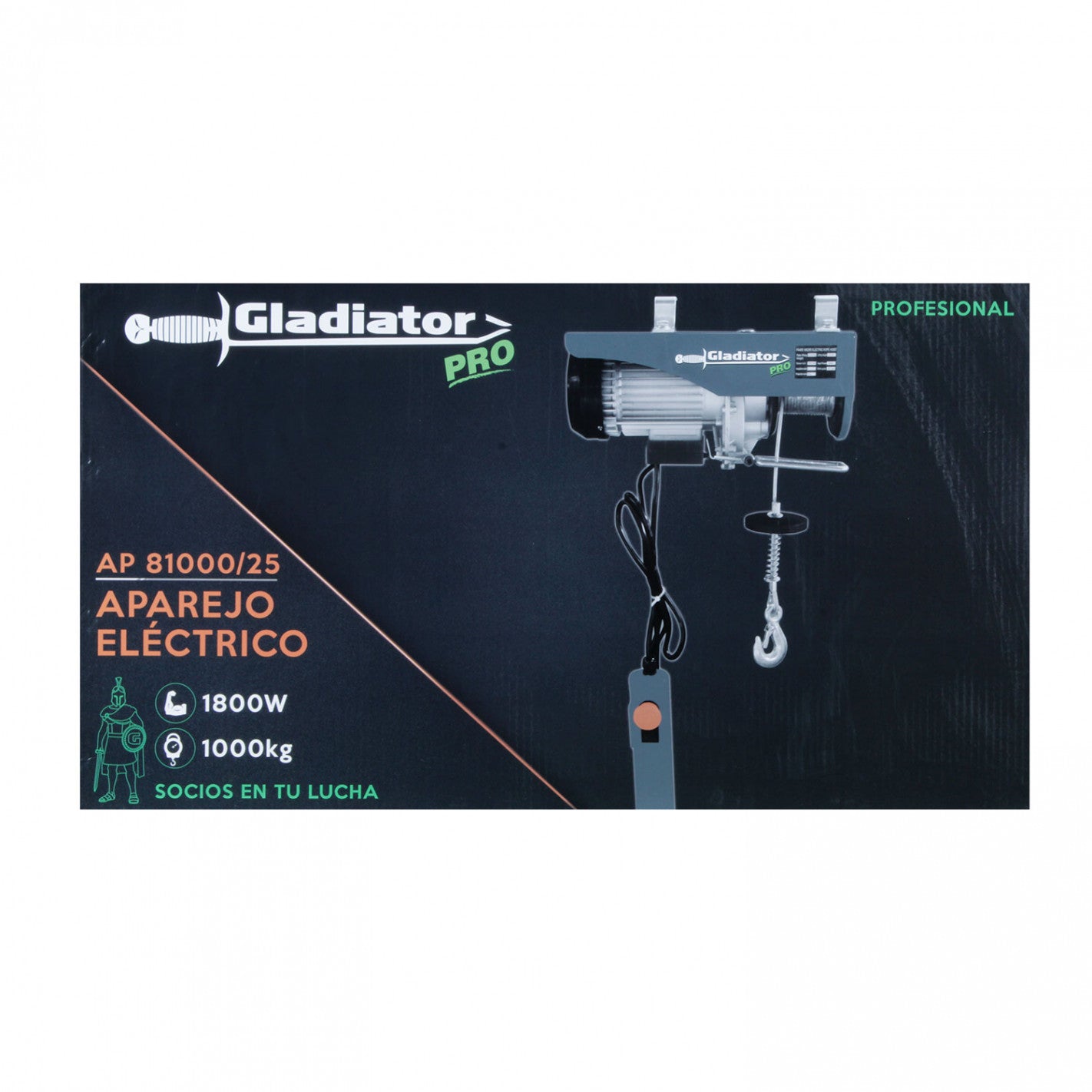 Tecle Eléctrico 1000kg 1800w alzada 6-12mts ap810 - Gladiator