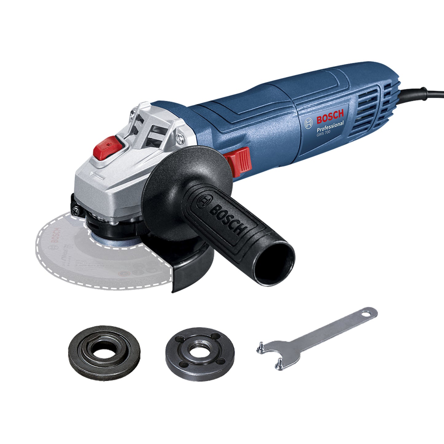 Esmeril Angular de 4 1/2" 115 mm. GWS 700 con 5 Discos - Bosch