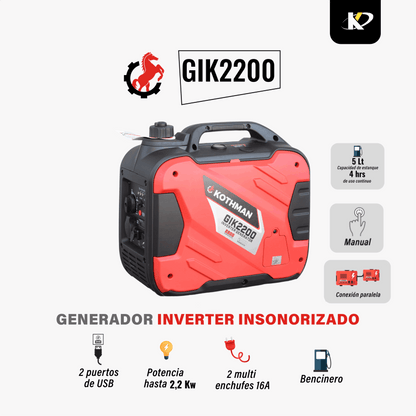 Generador Inverter Kothman Mod. GIK 2200 2.2 Kw.
