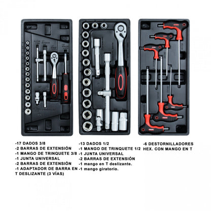 Carro c/ 110 Herramientas Mecanica Básica KN203330 -ACO