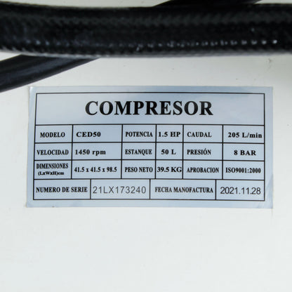 Compresor Dental 1.5hp 50L CE50-OL - HARIKEN