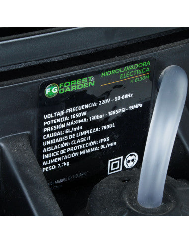 Hidrolavadora 130 Bar 1.650 w 6.0 l/min H 6130M - Forest and Garden