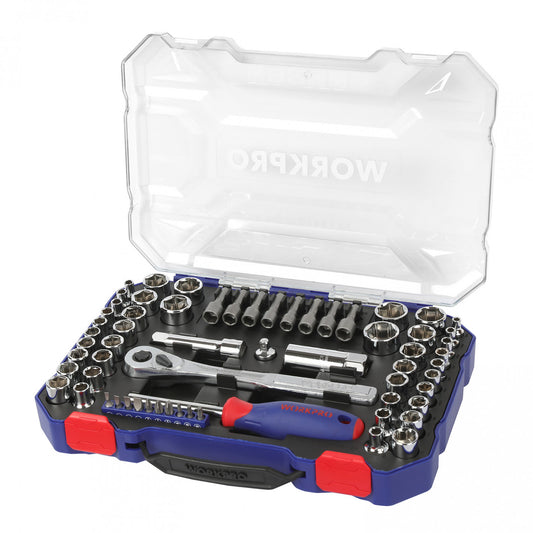 Juego de dados 1/4" y 3/8" de 63 piezas - Workpro