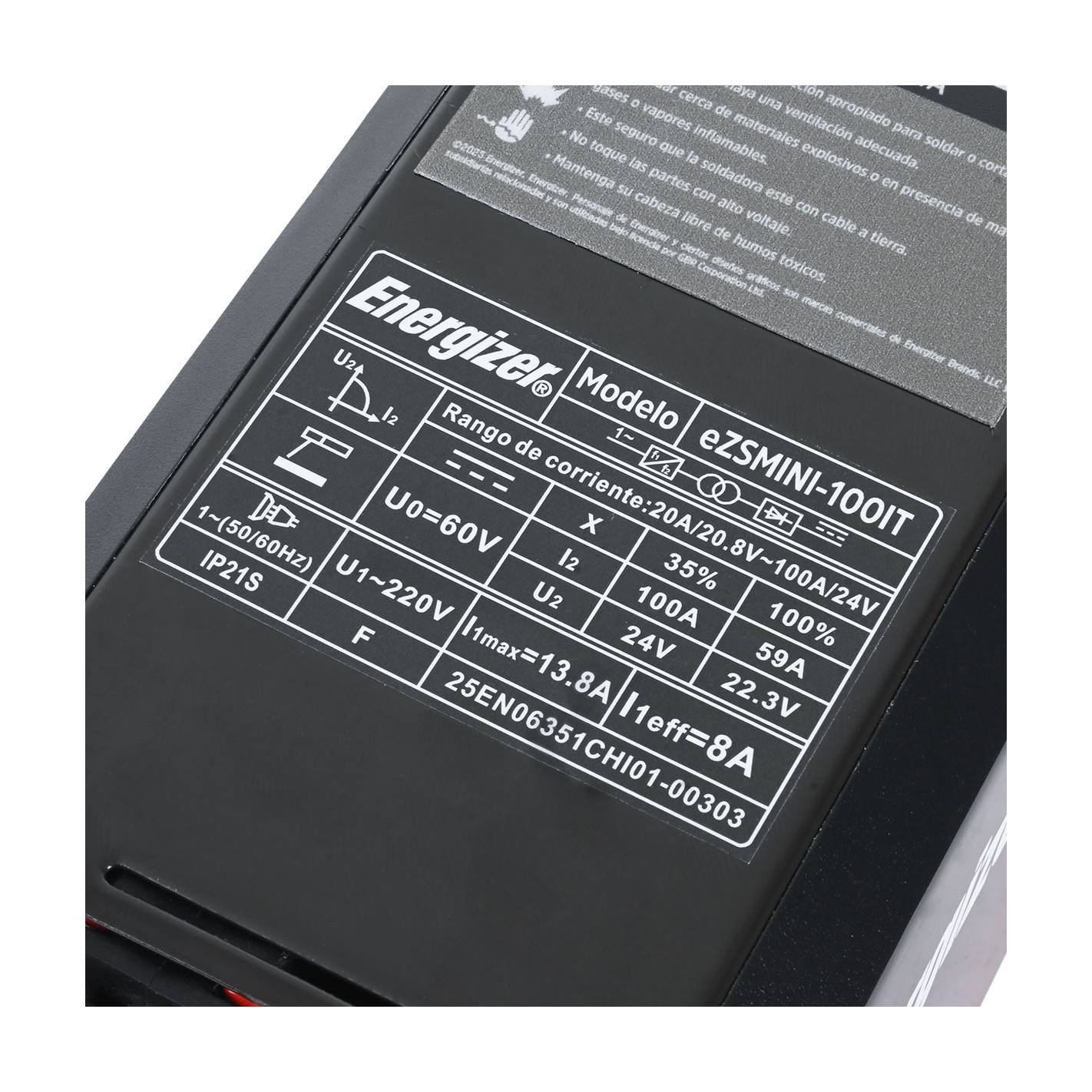 Soldadora Inversora Arco Manual 100 AMP - EZSMINI-100IT - ENERGIZER